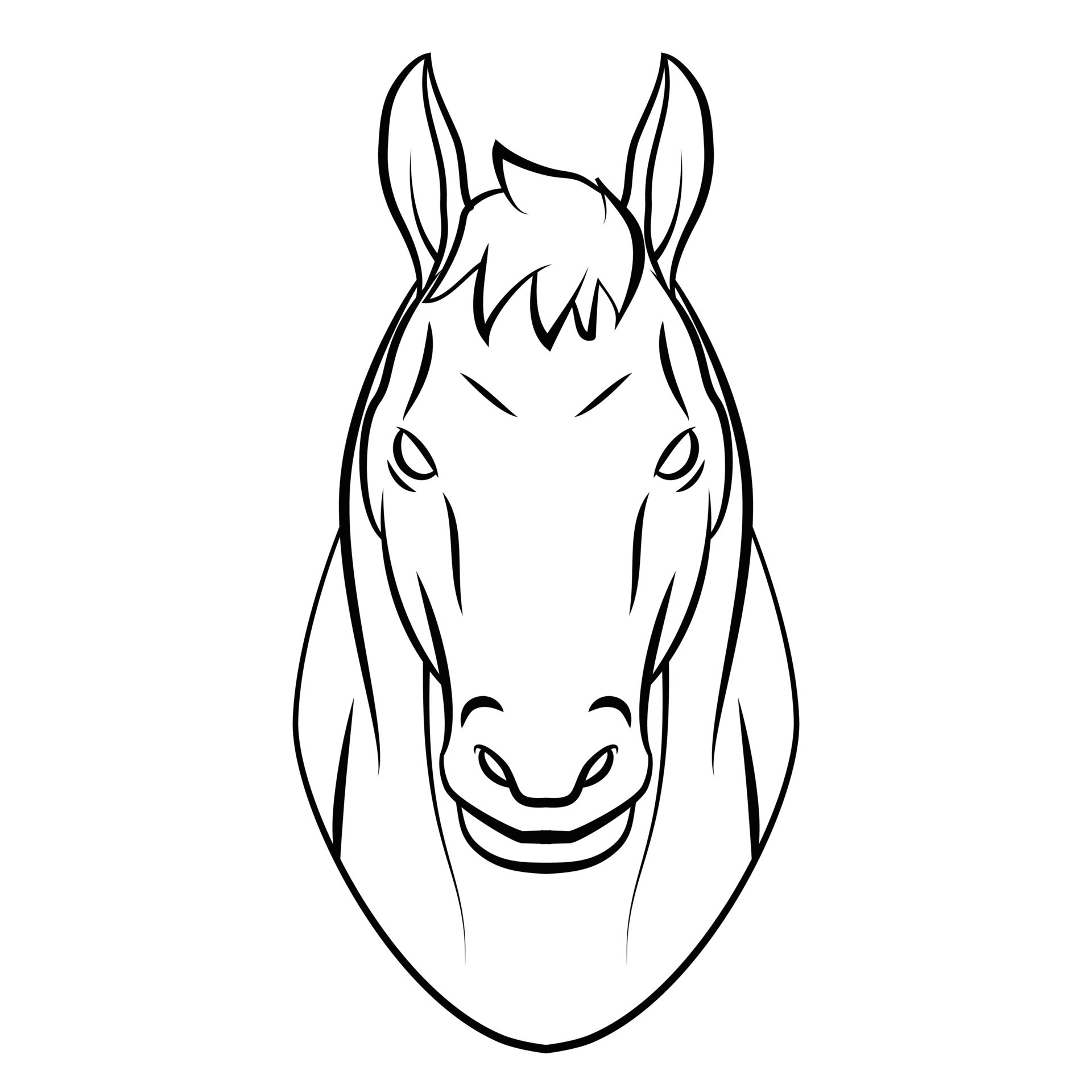 ilustração de desenho de cabeça de cavalo 15547736 Vetor no Vecteezy